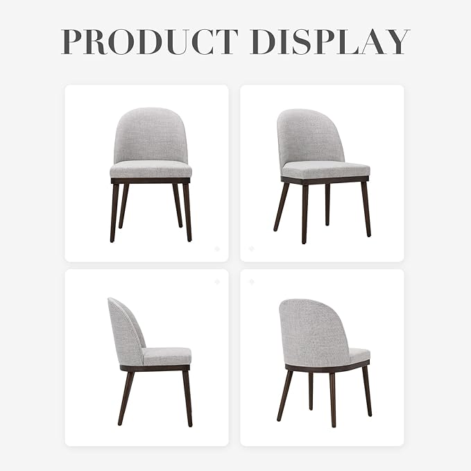 COLAMY Upholstered Dining Chairs Set of 4, Wooden Kitchen Chairs - Image 8
