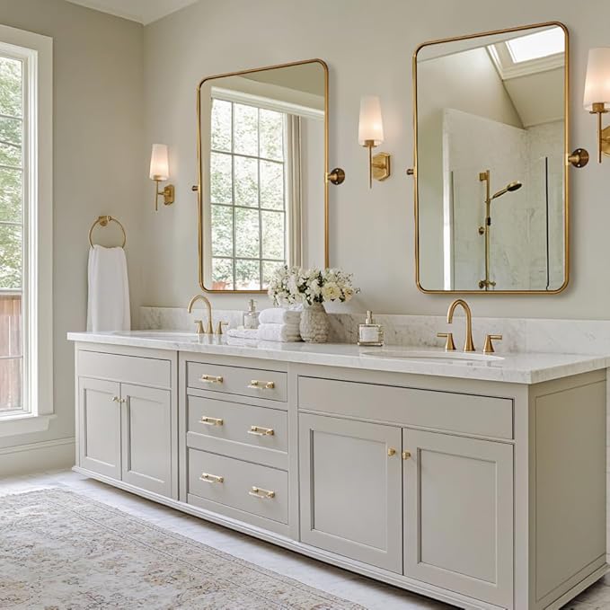 ANDY STAR Gold Pivot Mirror, Farmhouse Rectangle Bathroom Mirror - Image 4