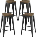 26 inch Backless Bar Stools Set of 4, Indoor Metal Bar Stools by Vinahomar