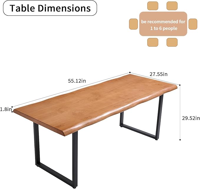 Solid Wood Office Desk, Dining Table, Desk -55 to 62 inches, Modern Farmhouse - Image 3