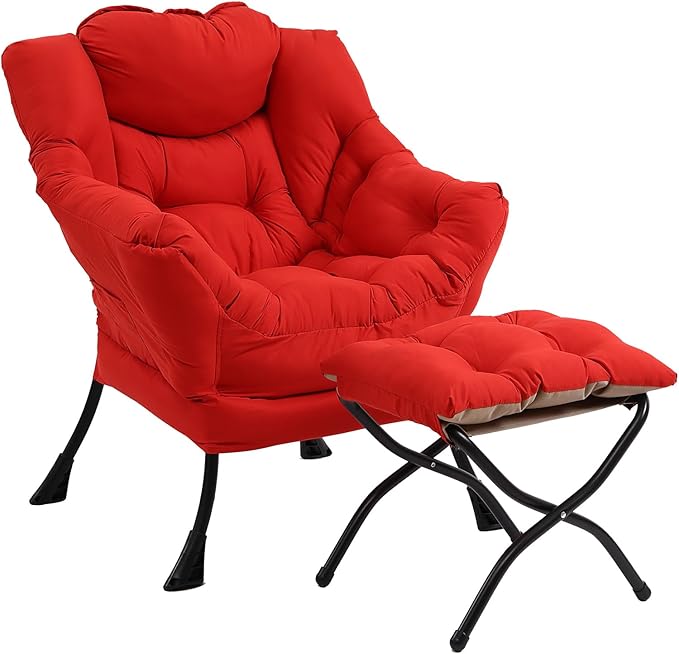 Lazy Chair with Ottoman, Modern Accent Chair Contemporary Lounge Leisure Sofa by SESHINELL
