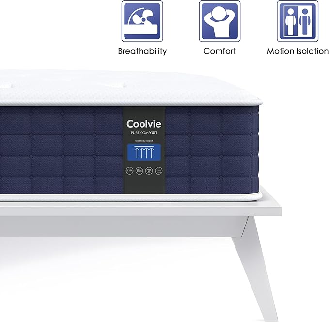 Coolvie Twin Mattress, 10 Inch Twin Size Hybrid Mattress, Individual Pocket - Image 6