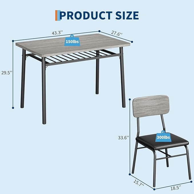 GarveeHome Dining Table Set for 4 - Image 2