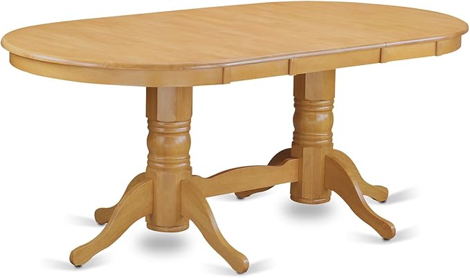 East West Furniture VANO7-OAK-W 7 Piece Dining Set Consist of an Oval Dining - Image 5