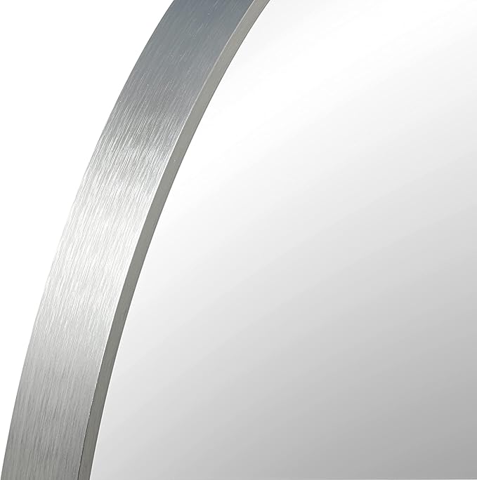 FrameWorks 24" Deluxe Contemporary Silver Circular Aluminum Mirror - Image 8