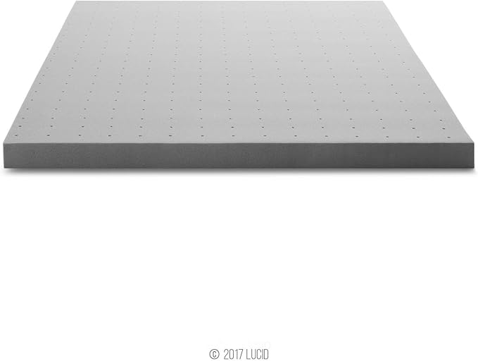 Lucid 3 Inch Bamboo Infused Memory Foam Mattress Topper - Image 8