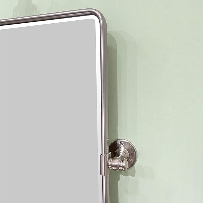 TEHOME 20 x 24 inch Farmhouse Nickel Metal Framed Pivot Rectangle Bathroom - Image 3