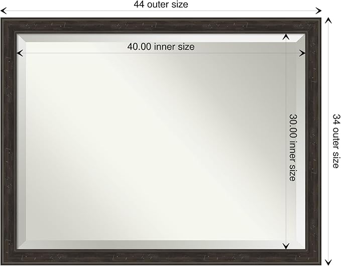 Amanti Art Brown Wall Mirror 34x44 Shipwreck Greywash Narrow Rectangle Bathroom - Image 4