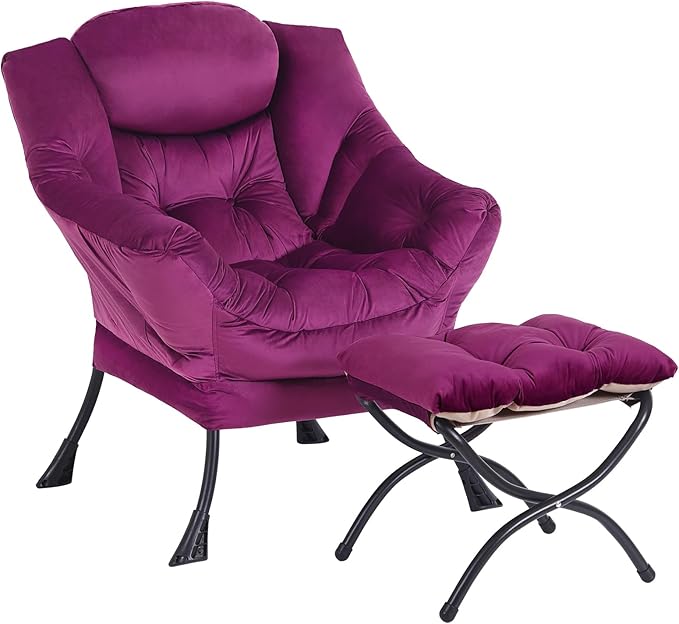Lazy Chair and Ottoman, Large Accent Lounge Chair by Givjoy