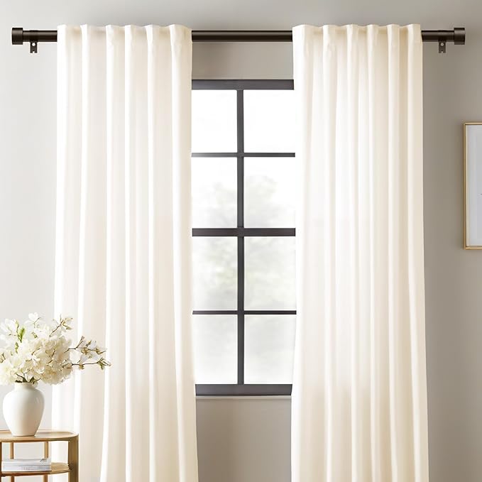 2 Pack Curtain Rods for Windows 28 to 48 Inch, 1 Inch Bronze Curtain Rods Set - Image 2