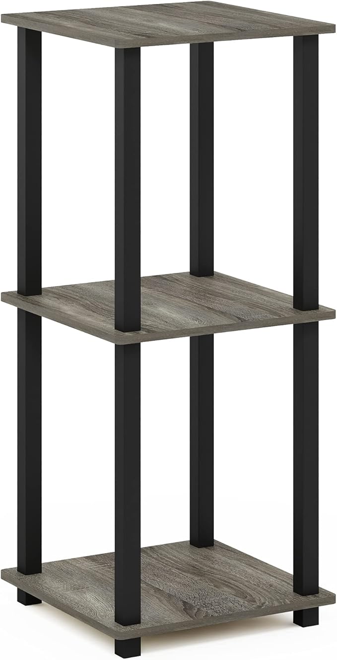 Furinno Simplistic Set of 2 End Table, French Oak Grey/Black - Image 7