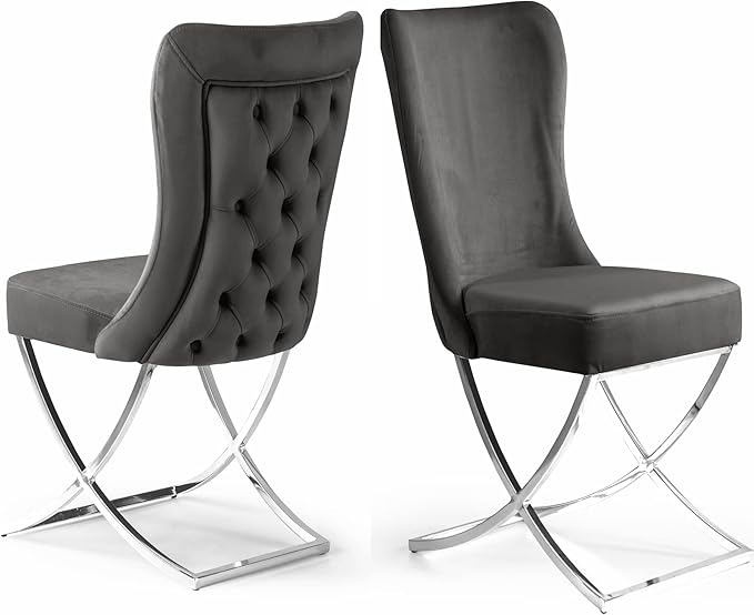 Ottomanson Royal Dining Chairs Set of 6 – Upholstered Tufted Microfiber by Ottomanson