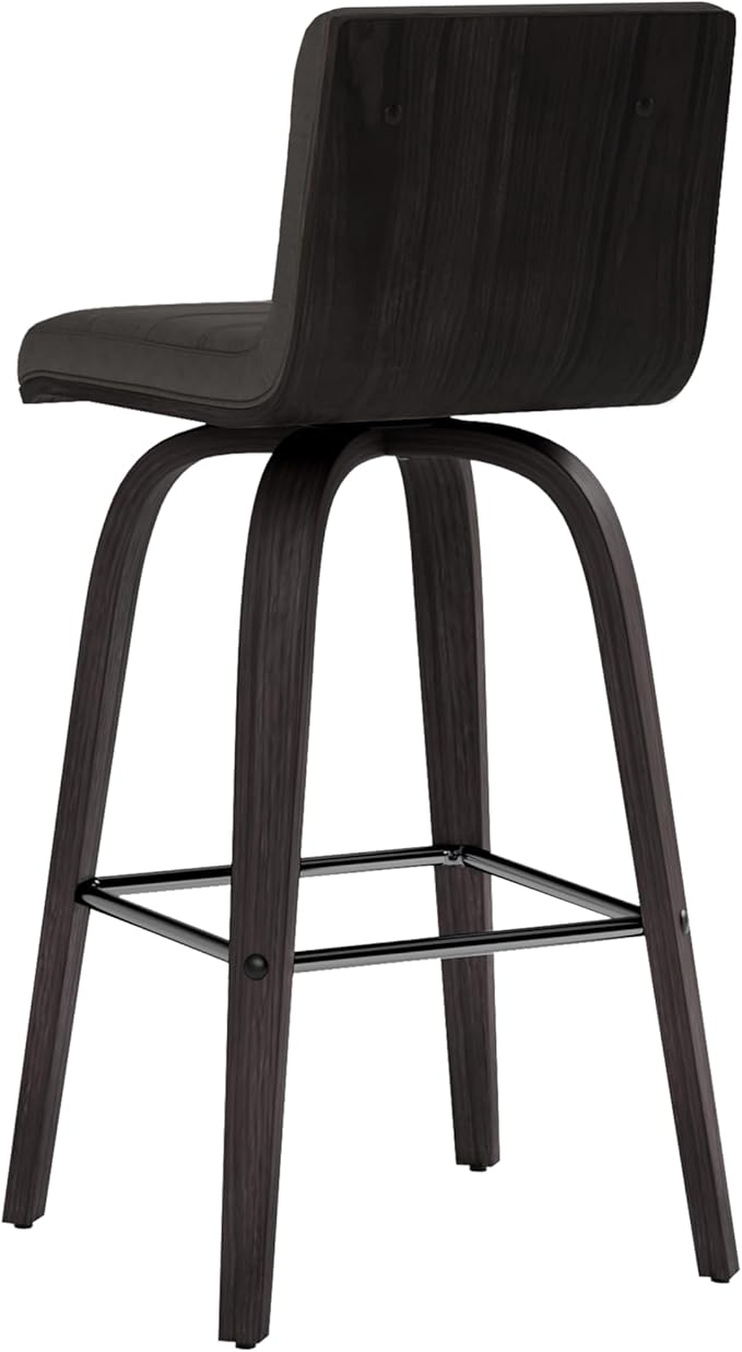 Armen Living Vienna Counter Height Barstool Brushed Wood Finish Faux Leather - Image 6