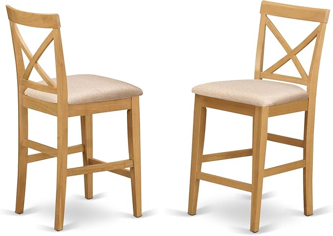 East West Furniture JAPB5-OAK-C 5 Piece Counter Height Pub Set Includes a Round - Image 4