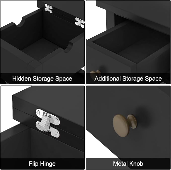 ChooChoo End Table, MDF Material Flip Top Narrow End Table - Image 8