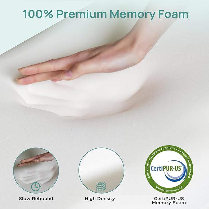 3 Inch Twin Mattress Topper for College Dorm, Memory Foam Bed Topper - Image 6