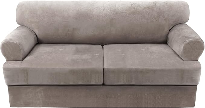 H.VERSAILTEX Sofa Cover 3 Piece T Cushion Loveseat Slipcovers Thick Velvet by HVERSAILTEX