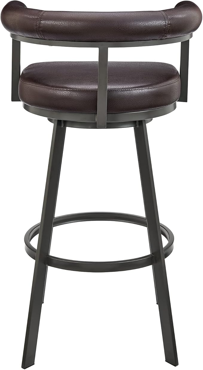 Armen Living Magnolia Swivel Bar Stool in Brown Metal - Image 7