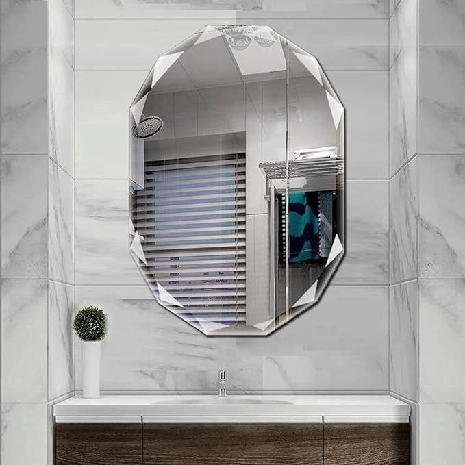 Single Beveled Edge Frameless Wall Mount Bathroom Vanity Mirror, 30” X 36” - Image 4