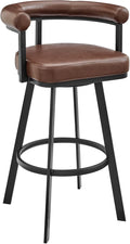 Armen Living Magnolia Swivel Bar Stool in Black Metal by ArmenLiving
