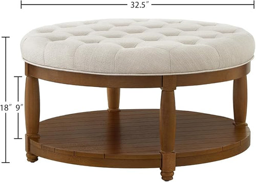 24KF Upholstered Round Coffee Table - Image 2