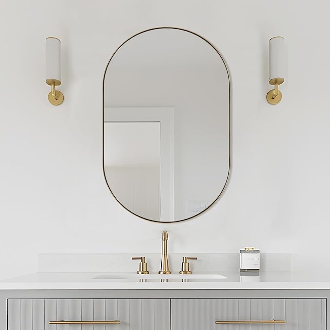 ANDY STAR Gold Oval Mirror, Brass Mirror - Image 7