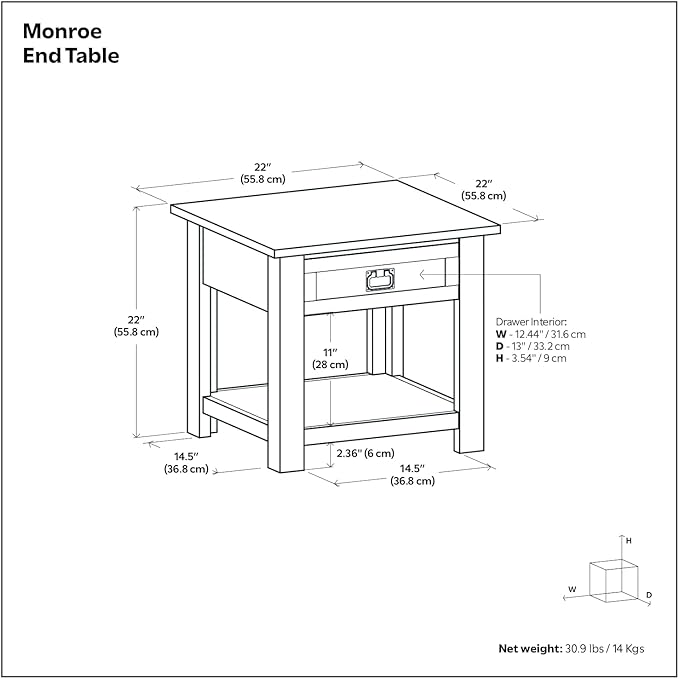 SIMPLIHOME Monroe SOLID ACACIA WOOD 22 inch Wide Square Rustic End Side Table - Image 2