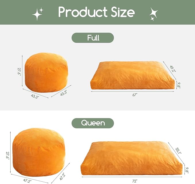 HIGOGOGO Giant Bean Bag Chair Bed - Image 2