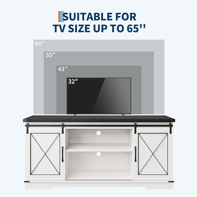 IDEALHOUSE Farmhouse TV Stand and Entertainment Center - Image 7