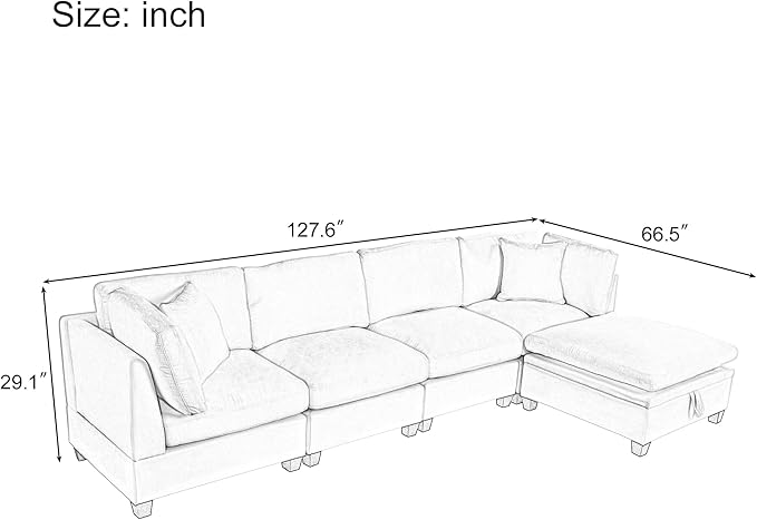 Merax Modern Upholstered Modular Sectional Sofa - Image 2