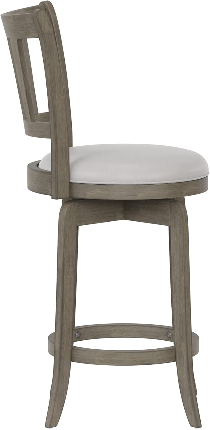 Hillsdale Presque Isle 26" Wood Swivel Counter Height Stool, Aged Gray - Image 11