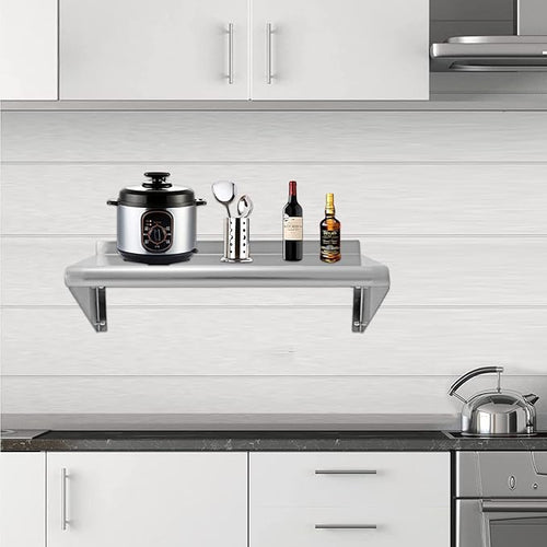 12''x24'' Wall Mounted Stainless Steel Shelf NSF Commercial Metal Wall Mount - Image 2