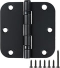 1 Pack Ball Bearing Door Hinges Matte Black 3.5 Inch 5/8" Radius Round Anti by TDCHINGES