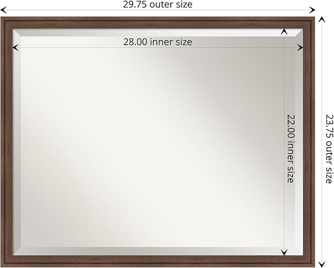 Amanti Art Brown Bathroom Mirror - Image 4