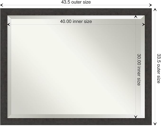 Amanti Art Brown Wall Mirror 34x44 Rustic Plank Espresso Narrow Rectangle - Image 4