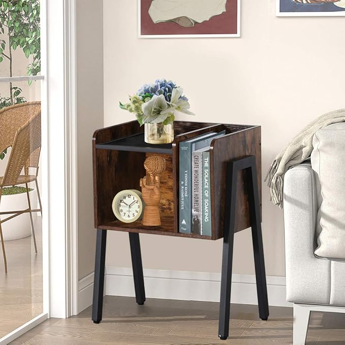 VECELO Nightstand Set of 2, Industrial Side End Table/Stackable Accent Furniture - Image 8