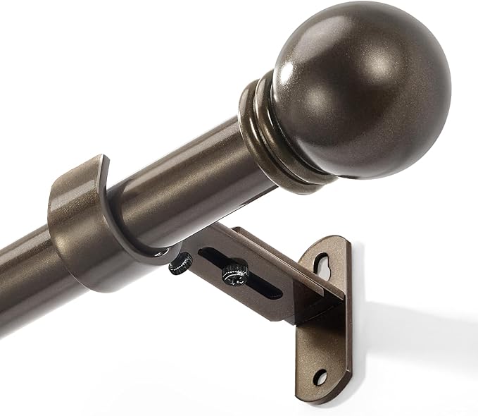 Curtain Rods for Windows 16 to 120 Inches, Curtain Rod Max Adjustable Length of by AMZSEVEN