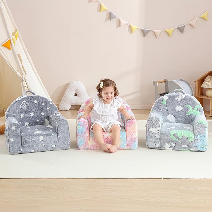 Toddler Chair Comfy, Toddler Couch Fold Out, 2-in-1 Kids Chair, Flip Out Kids - Image 2