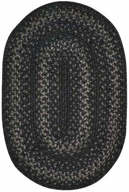Homespice Jet Black Oval Braided Rugs 6x9' – Primitive Style Oval Area Rugs - Image 8