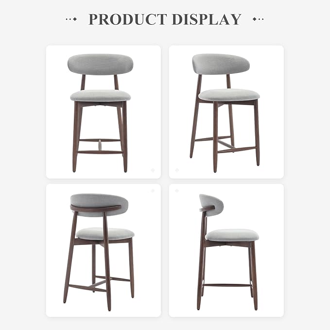 COLAMY Bar Stools Set of 4, Counter Height Bar Stools, Upholstered Counter - Image 8