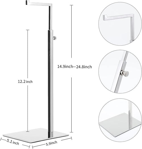 2 Pack Handbag Display Stands, Adjustable Height Stainless Steel Hanger Rack - Image 2