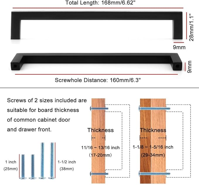 KOOFIZO Solid Square Bar Cabinet Handle - Image 2