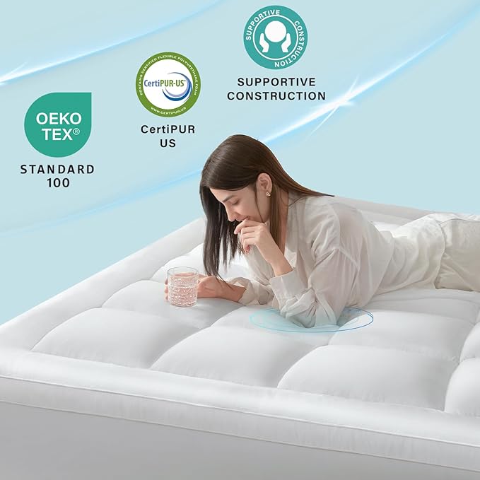 Anluoer Mattress Topper Queen for Back Pain, Memory Foam Pillow Top Mattress - Image 5