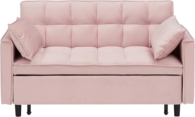 Ball & Cast 3 in 1 Convertible Sleeper Sofa Bed, Velvet Futon Couch - Image 7