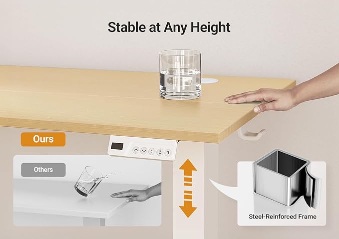Seang Electric Standing Desk Adjustable Height, 55 x 24 Inch Sit Stand Desk - Image 7