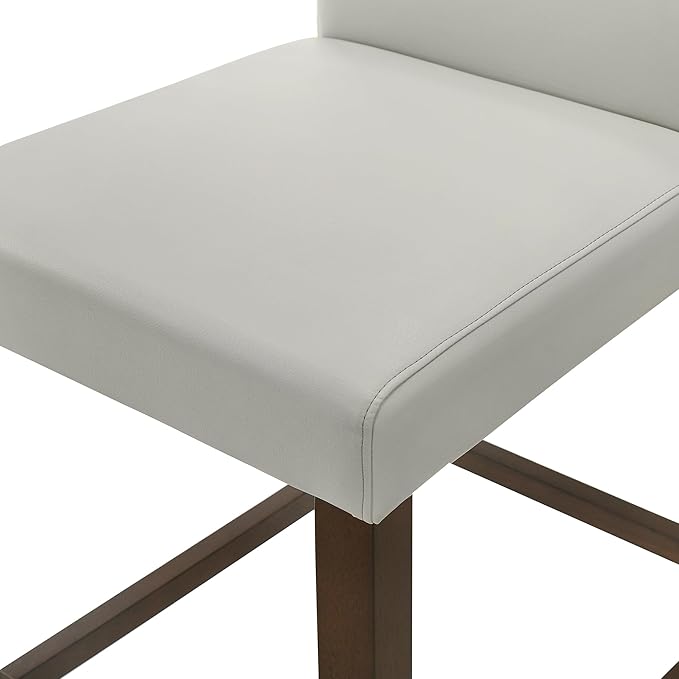 CHITA Counter Height Bar Stools Set of 2, PU Leather in Creamy Grey - Image 8