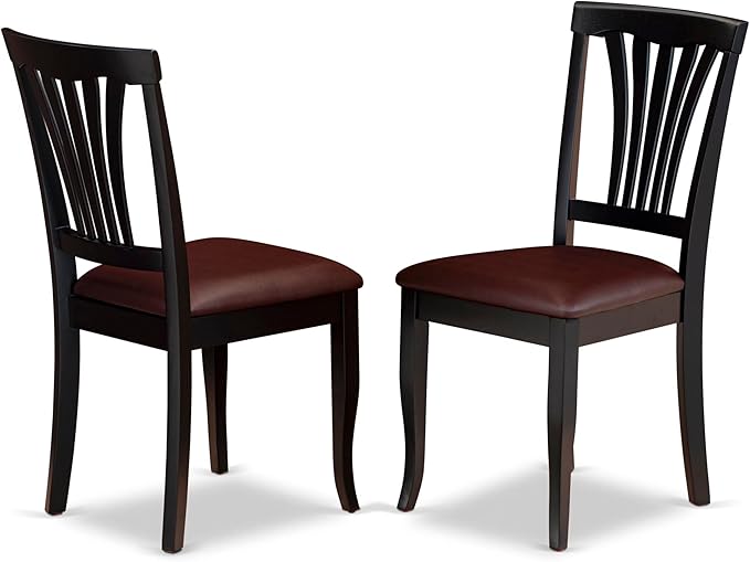 East West Furniture ANAV3-BLK-LC 3 Piece Dining Room Furniture Set Contains a - Image 4