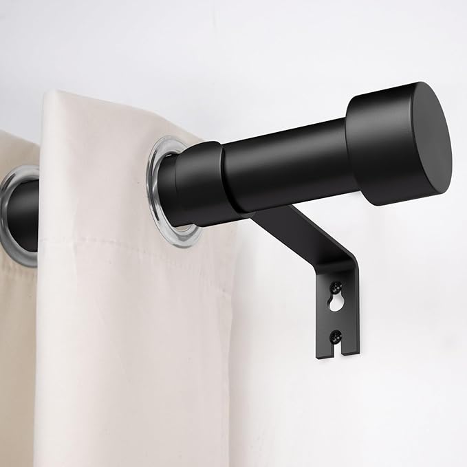 2 Pack Curtain Rods for Windows 48 to 84 Inch, 1 Inch Black Adjustable Heavy - Image 4