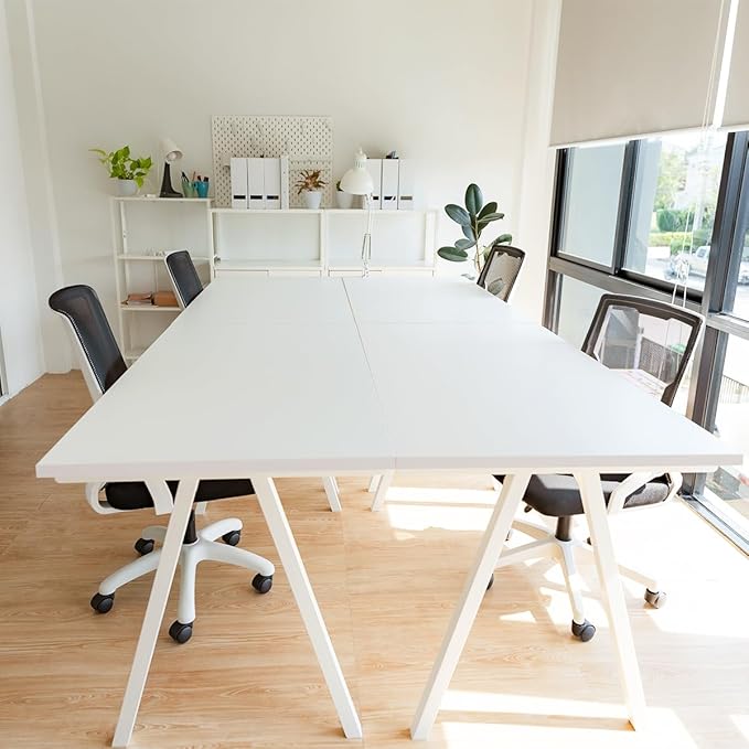 Kaboon White Table Top 23.62" D x 59.1" W, Solid One-Piece Desktop, Universal - Image 2