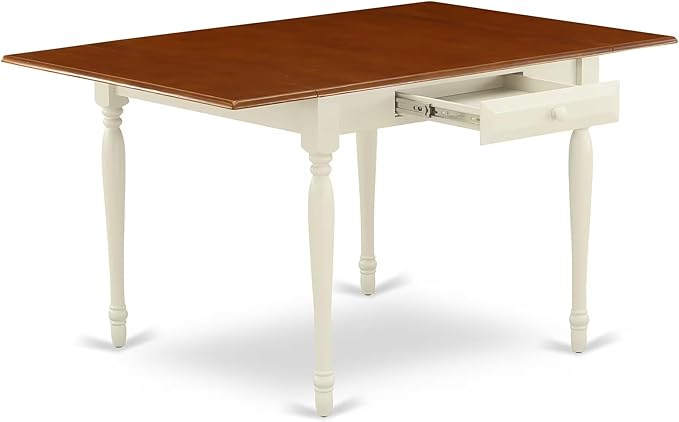 East West Furniture MZDA3-WHI-W 3 Piece Dining Table Set - Image 5